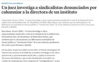 injurias calumnias directora sindicalistas