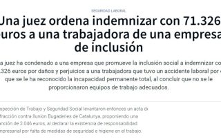 indemnización accidente trabajadora